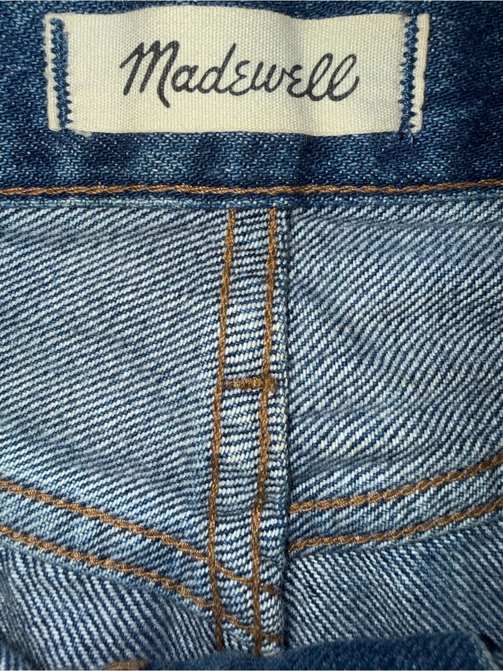 Madewell denim mini skirt with a raw hem and A-line silhouette Size 25 - Picture 3 of 7